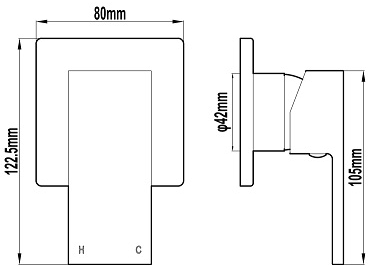 SQUARE WALL MIXER CP